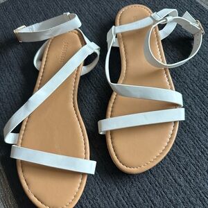 Forever 21- White Strappy Sandals- Size 7.5